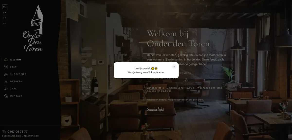 Voorbeeld van het resultaat op de website; open de demonstratievideo